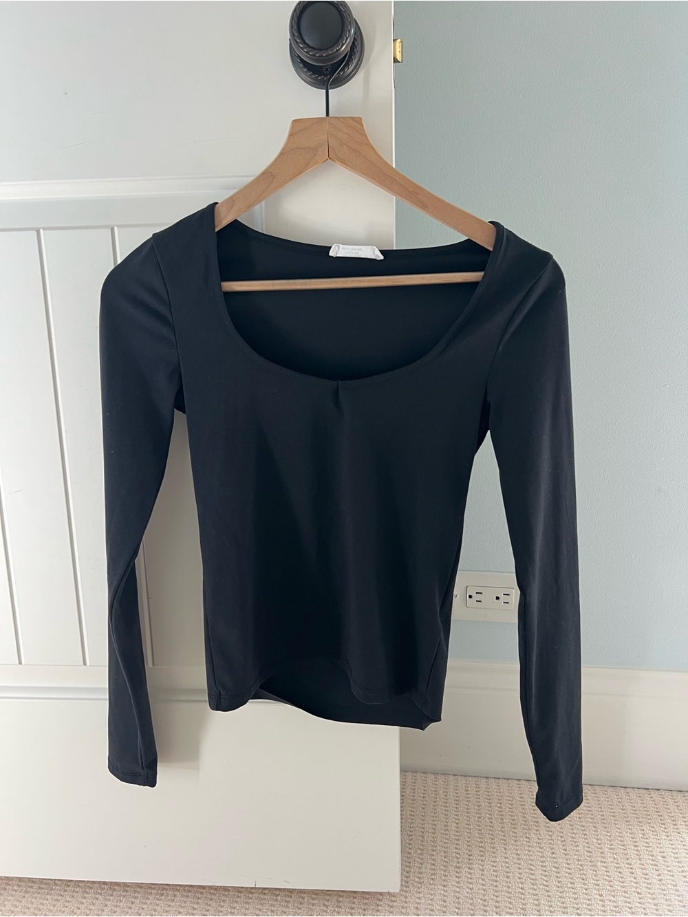 Cotton On Black Long-Sleeve Scoop Neck Top